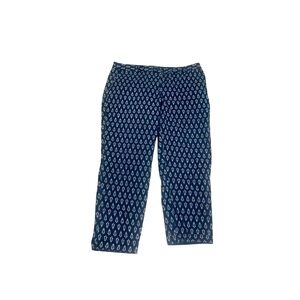 💚 Talbots The Perfect Crop Blue Chino Crop Pants Butterfly Sz 14 Petite